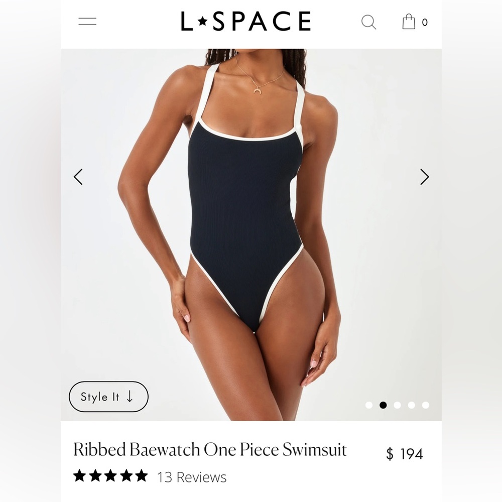 L SPACE ribbed Baewatch One Piece Swimsuit